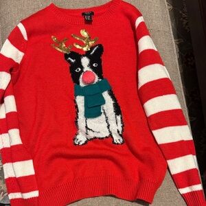 Forever 21 Boston terrier Christmas sweater